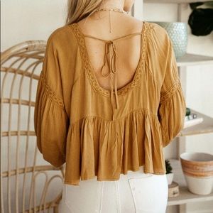 Bohme Althea Cropped Blouse - mustard